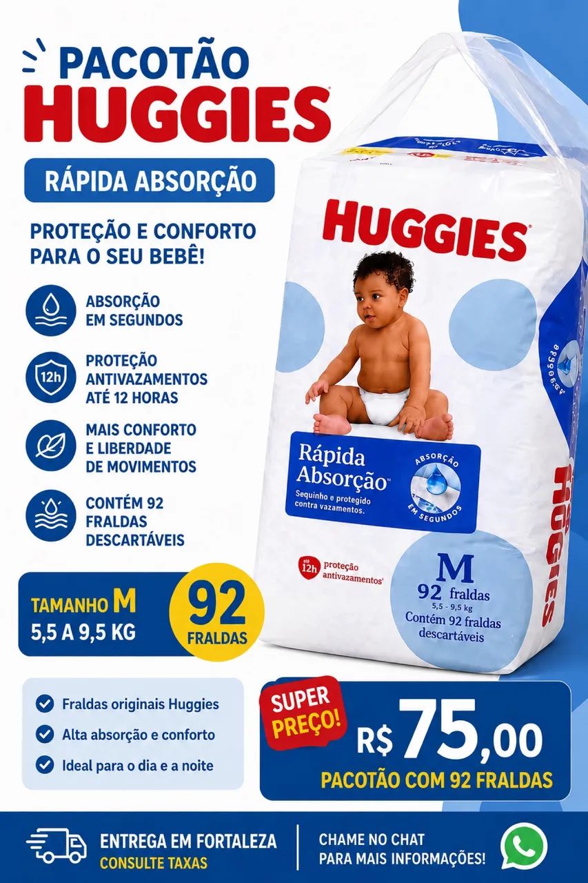 Fralda Huggies Rápida Absorção 