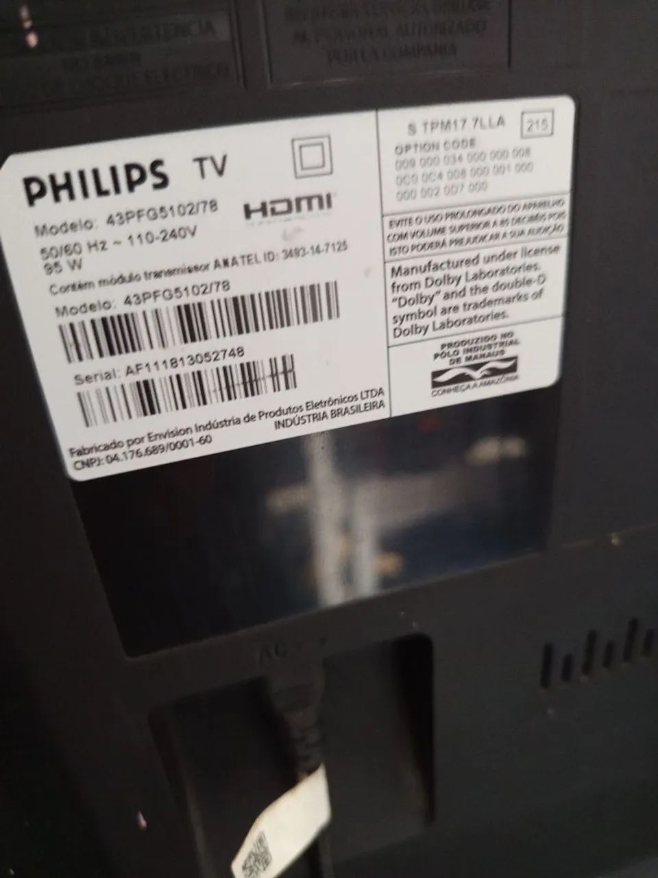 Tv Philips 43 polegadas 