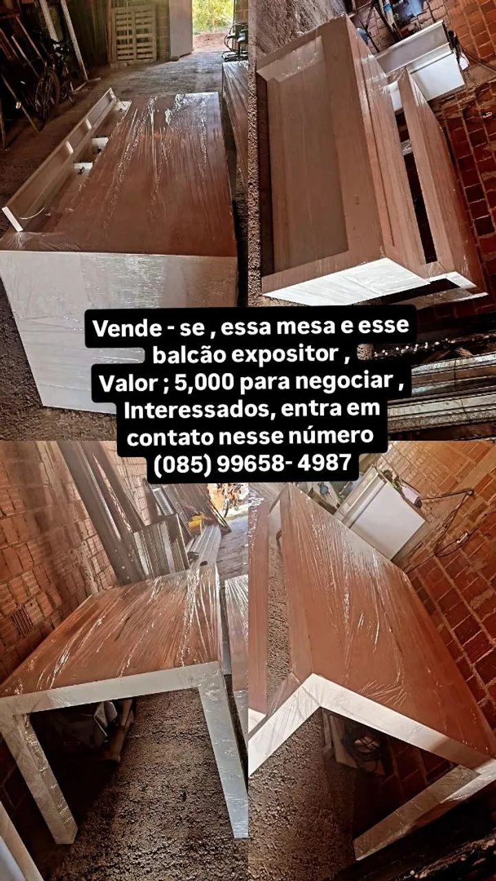 Mesa e balcão expositor 