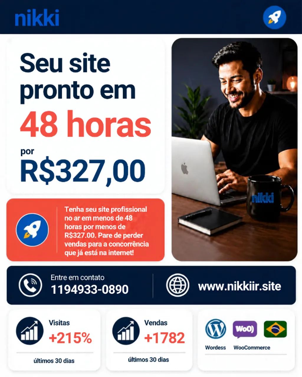 Crio o site completo do seu negócio sem complicação para você.