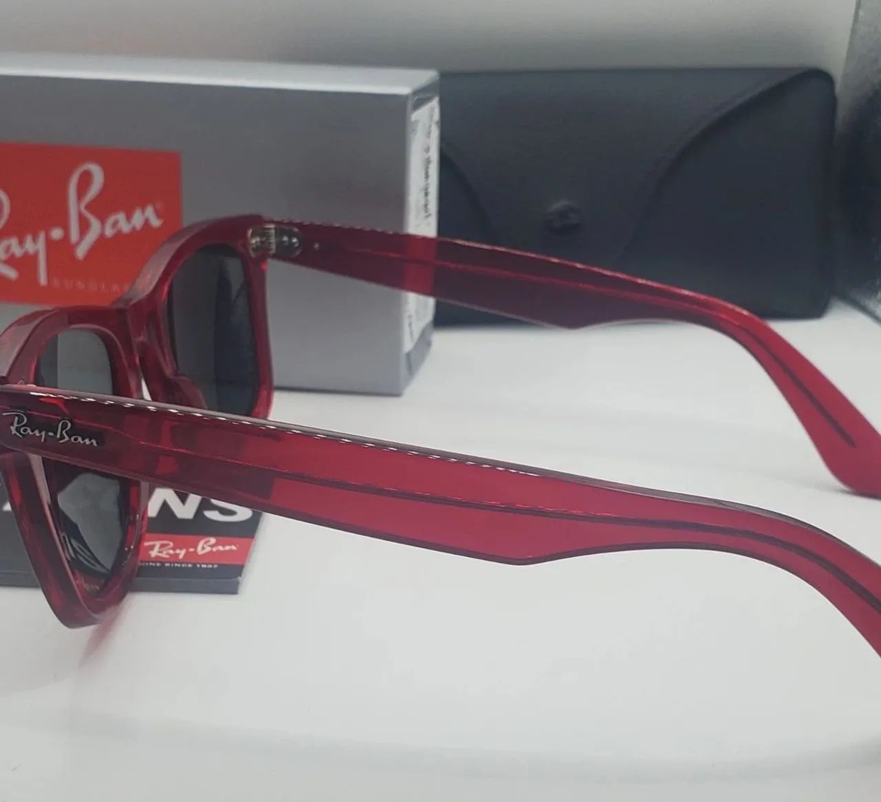 Ray ban wayfarer red transparent oculos de sol rb2140 - Foto 2