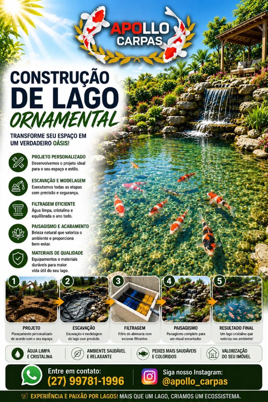 Construção de Lago Ornamental e Piscinas Naturais, entre já em contato