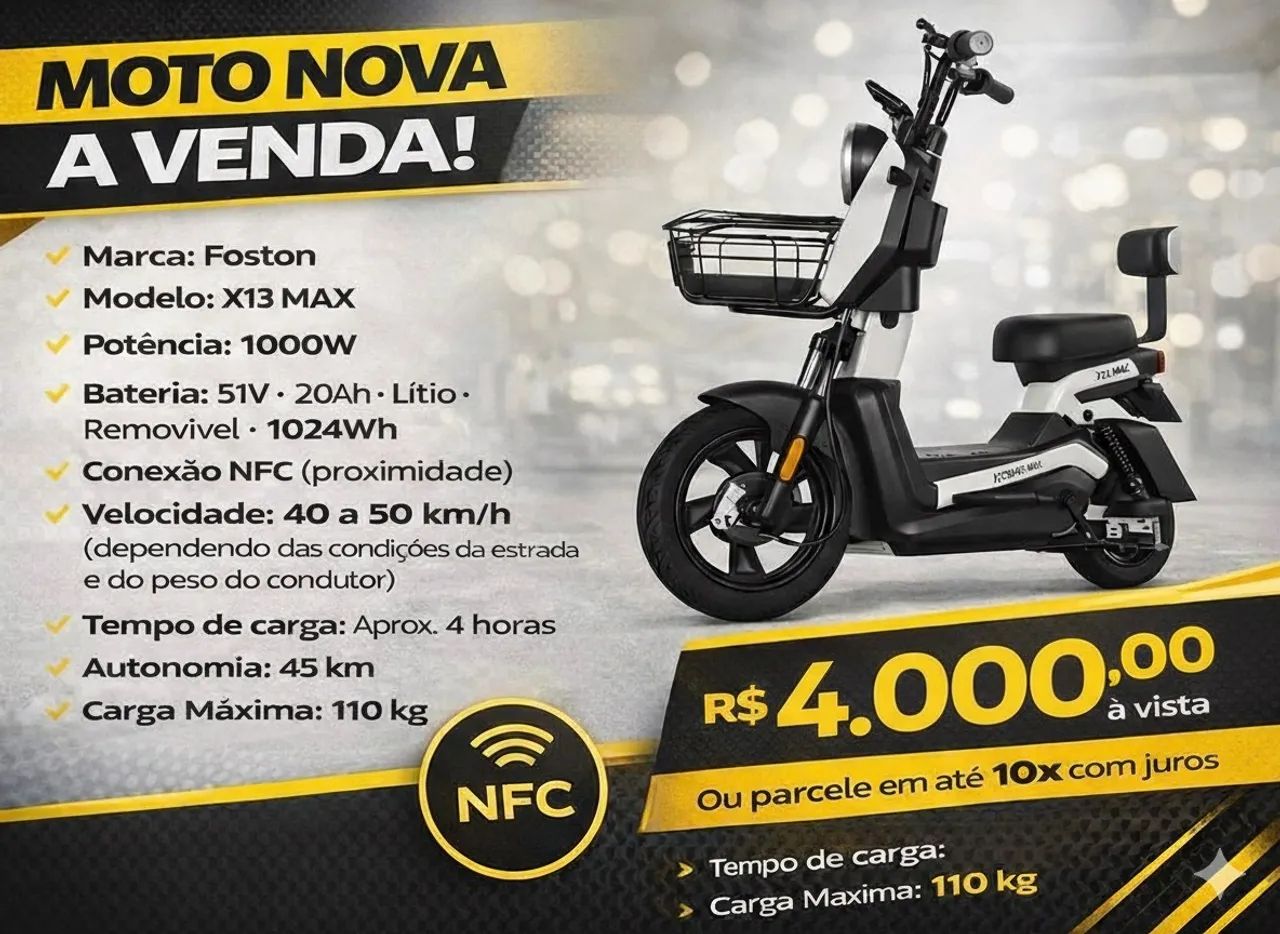 Moto elétrica foston x13 Max 