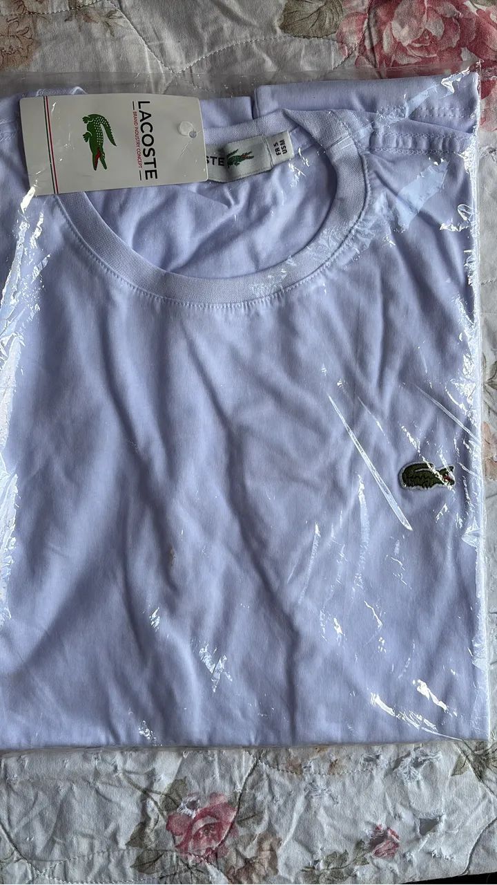 Camiseta Lacoste branca tamanho M - Foto 2
