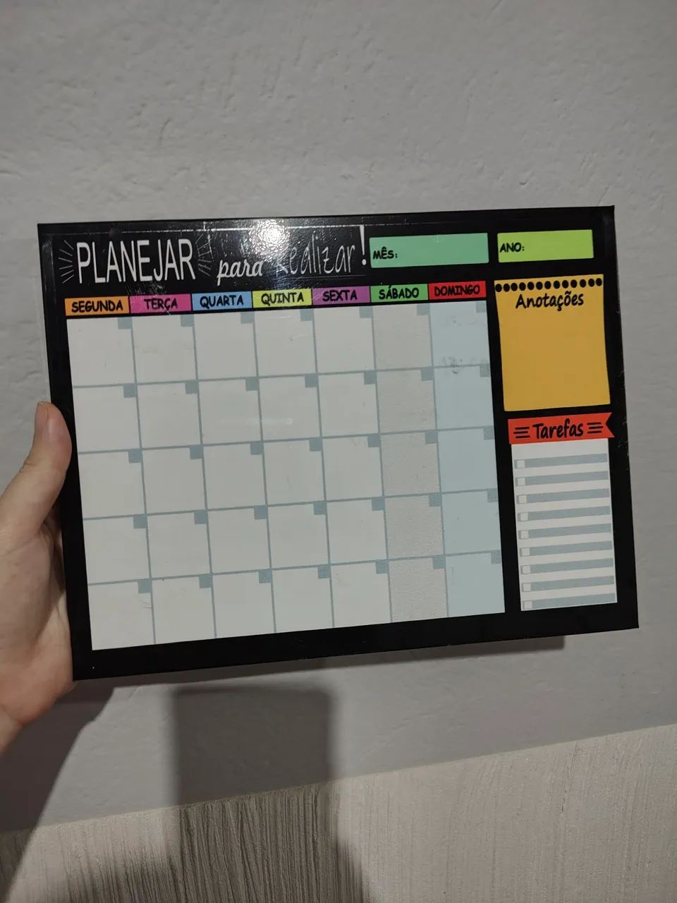 Planner Mensal de Parede Magnético - Quadro Branco Organizador