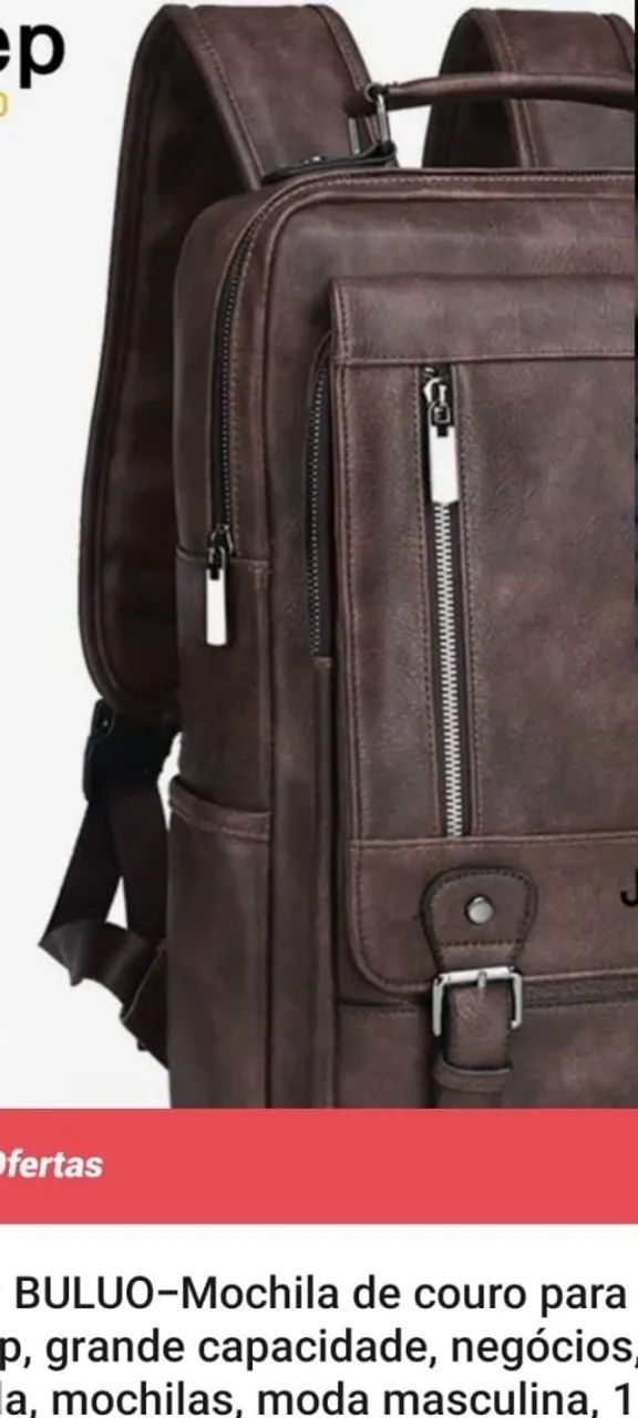 Mochila de couro masculina  - Foto 3