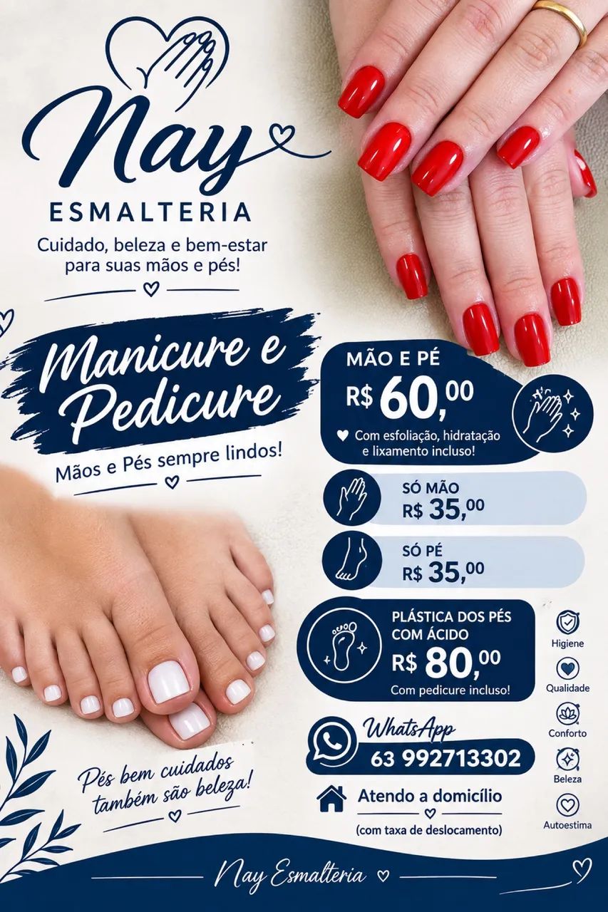 MANICURE E PEDICURE A DOMICÍLIO  - Foto 2