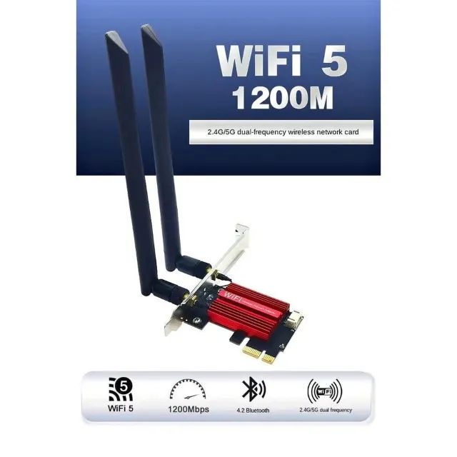 Adaptador Wi-Fi 5G AC1200 PCIe com Bluetooth 4.0 para Desktop - Foto 3