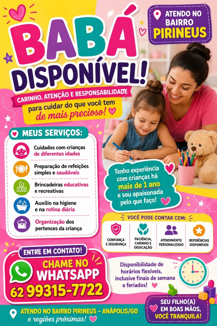 Precisou de uma babá é só chamar 
