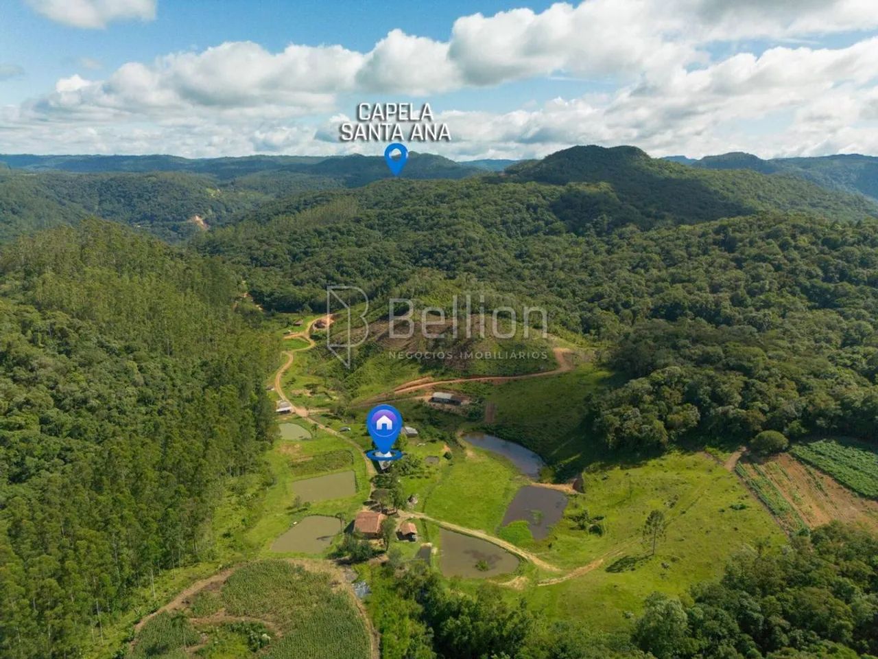 Sítio completo com lagoas, ribeirão e nascente em Rio dos Cedros - Foto 2