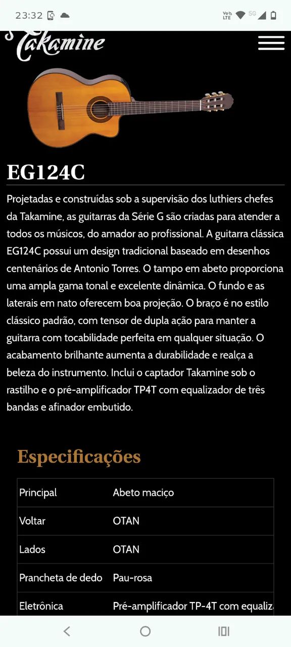 Violão Takamine eg124c black - Foto 2