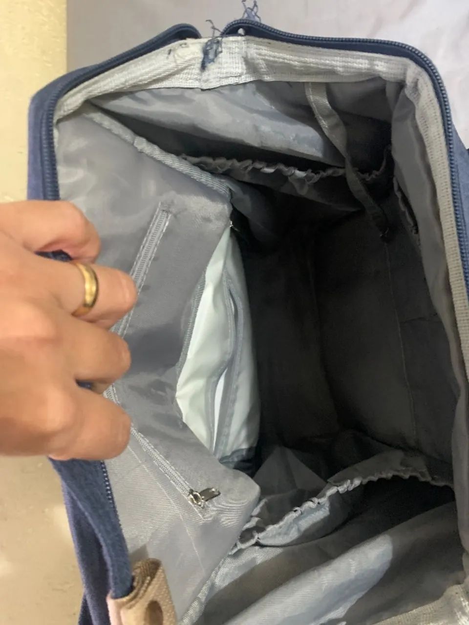 Bolsa mochila maternidade menino azul - Foto 3