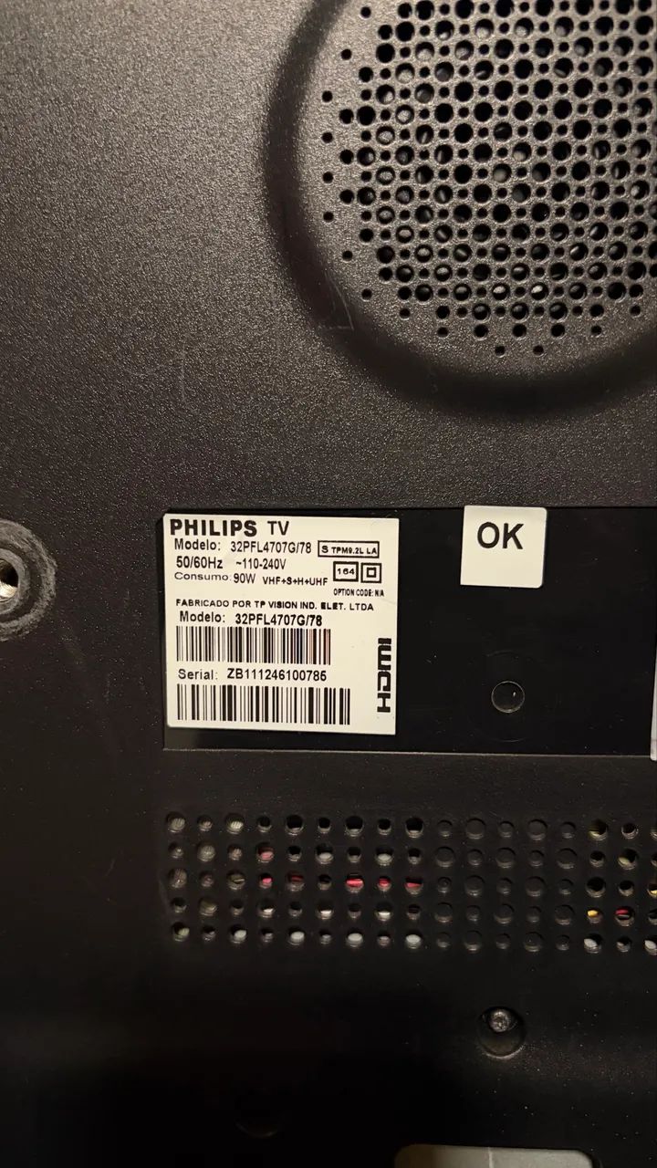Tv Philips 32 Pol Mod. 32PFL4707G/78 (defeito da placa principal) - Foto 3