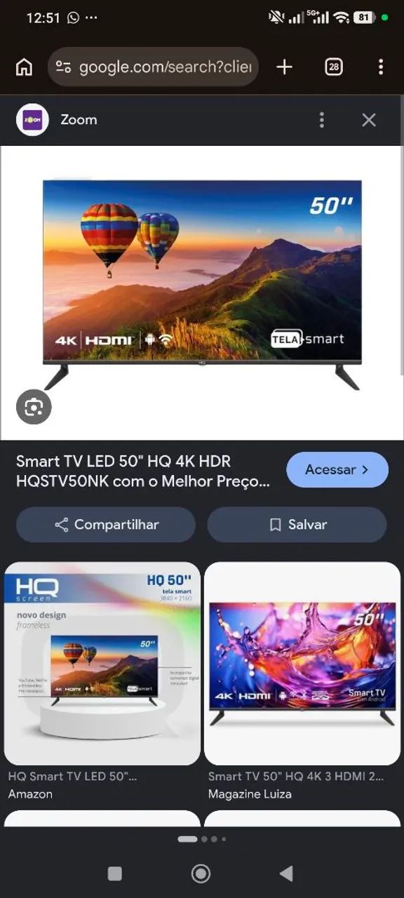 Tv 50 polegadas smartv na caixa 