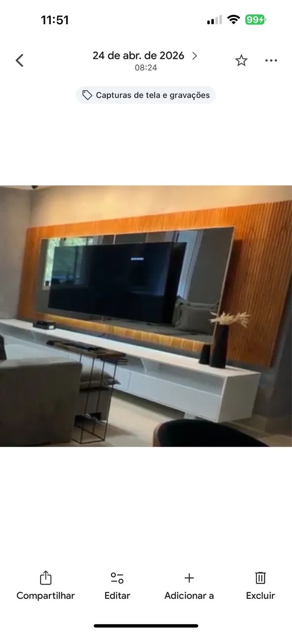 Rack branco com 4 gavetas com painel de espelho com Led  - Foto 3