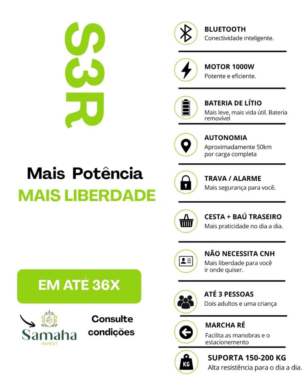 Triciclo elétrico 1000w sem CNH  - Foto 3