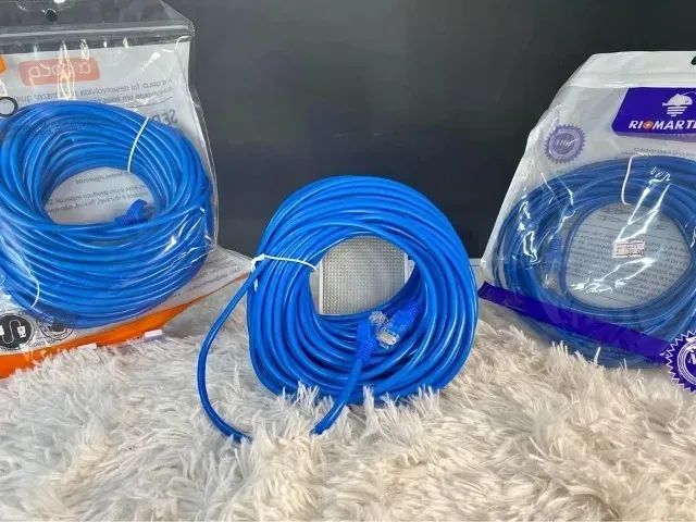 Cabo de Rede RJ45 Cat5 30 Metros Internet Ethernet Alta Qualidade Azul