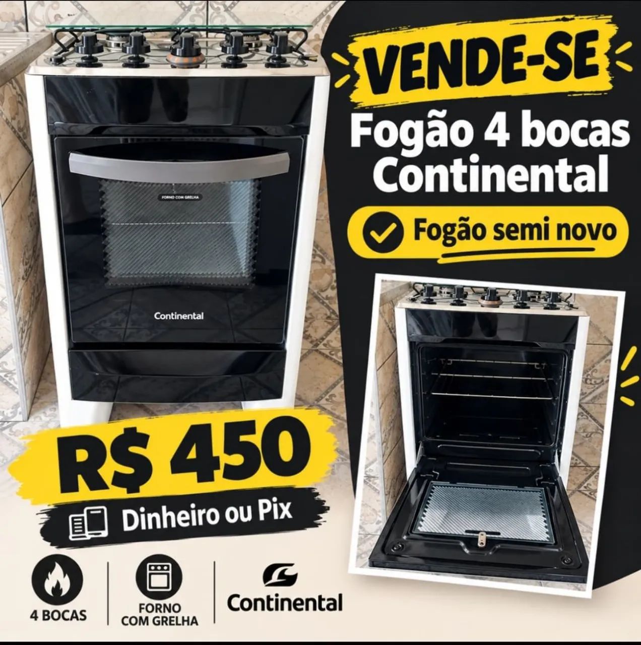 Fogão 4 bocas
