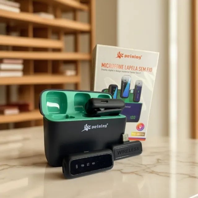Microfone de Lapela Duplo sem Fio PEI-MKF01 Peining an11