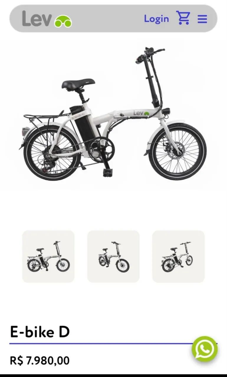 Bicicleta elétrica dobrável marca LEV - Foto 5