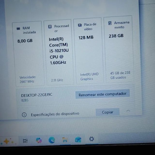 Notebook lenovo i5 10th com ssd (rapido) - Foto 3