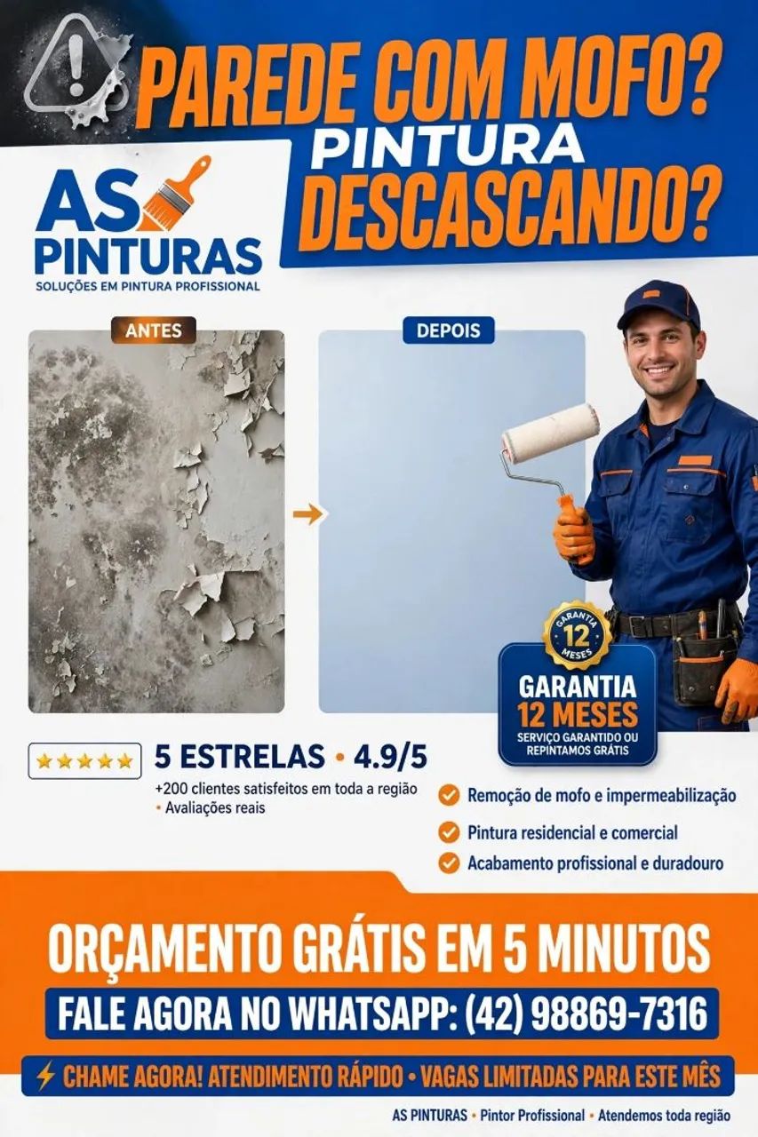 Trabalho com pintura residencial e predial 
