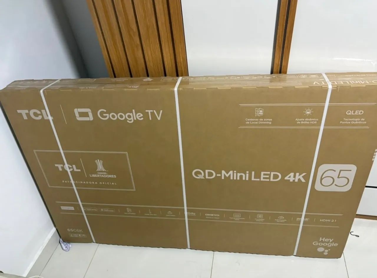 TV TCL 65? QD Mini LED 4K Google TV - Nova na Caixa