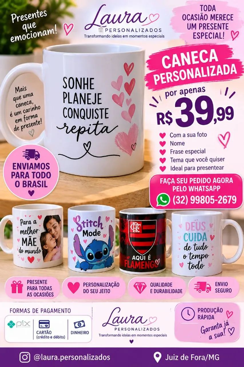 Trabalhamos com Personalizados 
