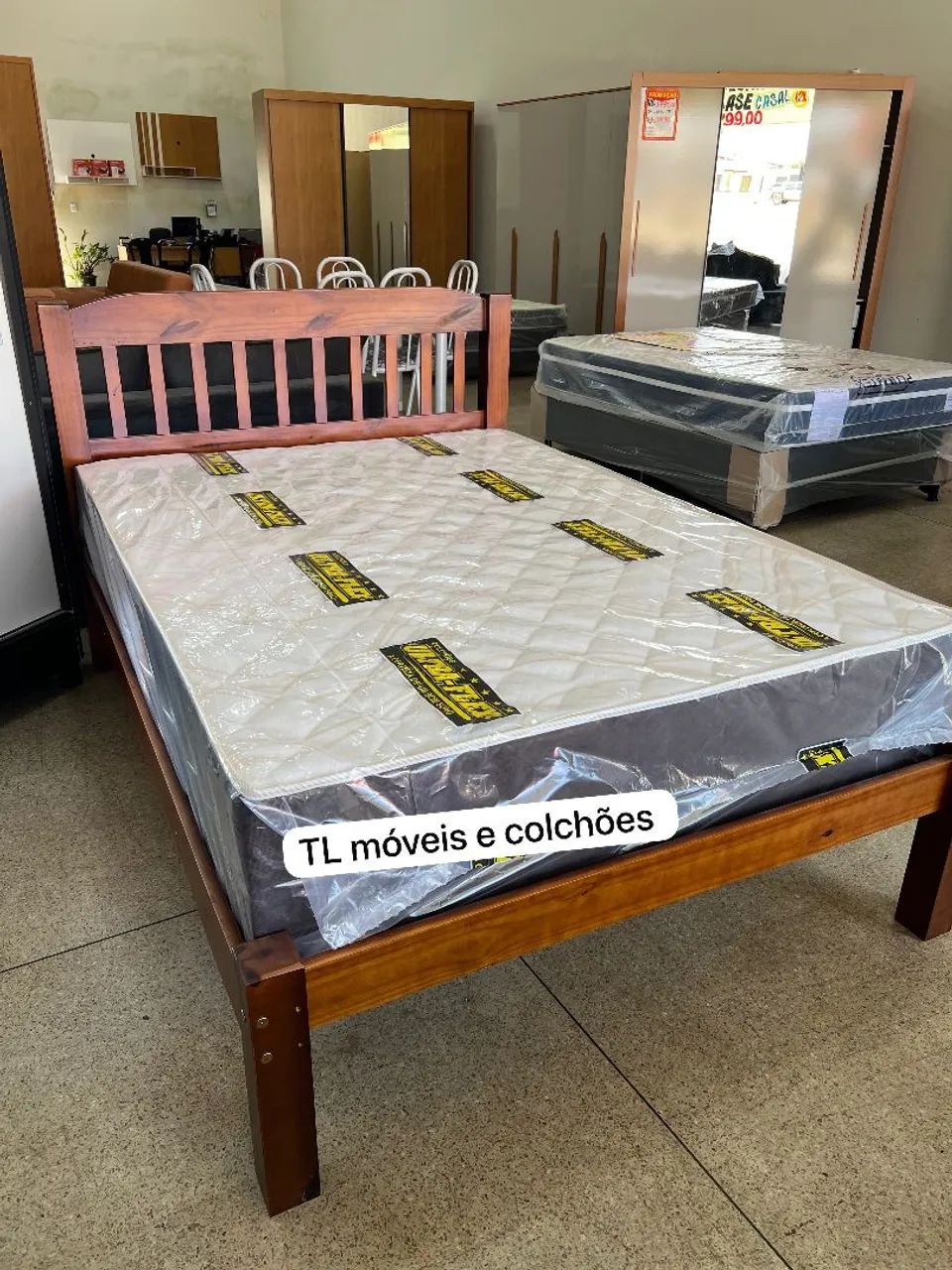 Cama de madeira maciça casal - Foto 2