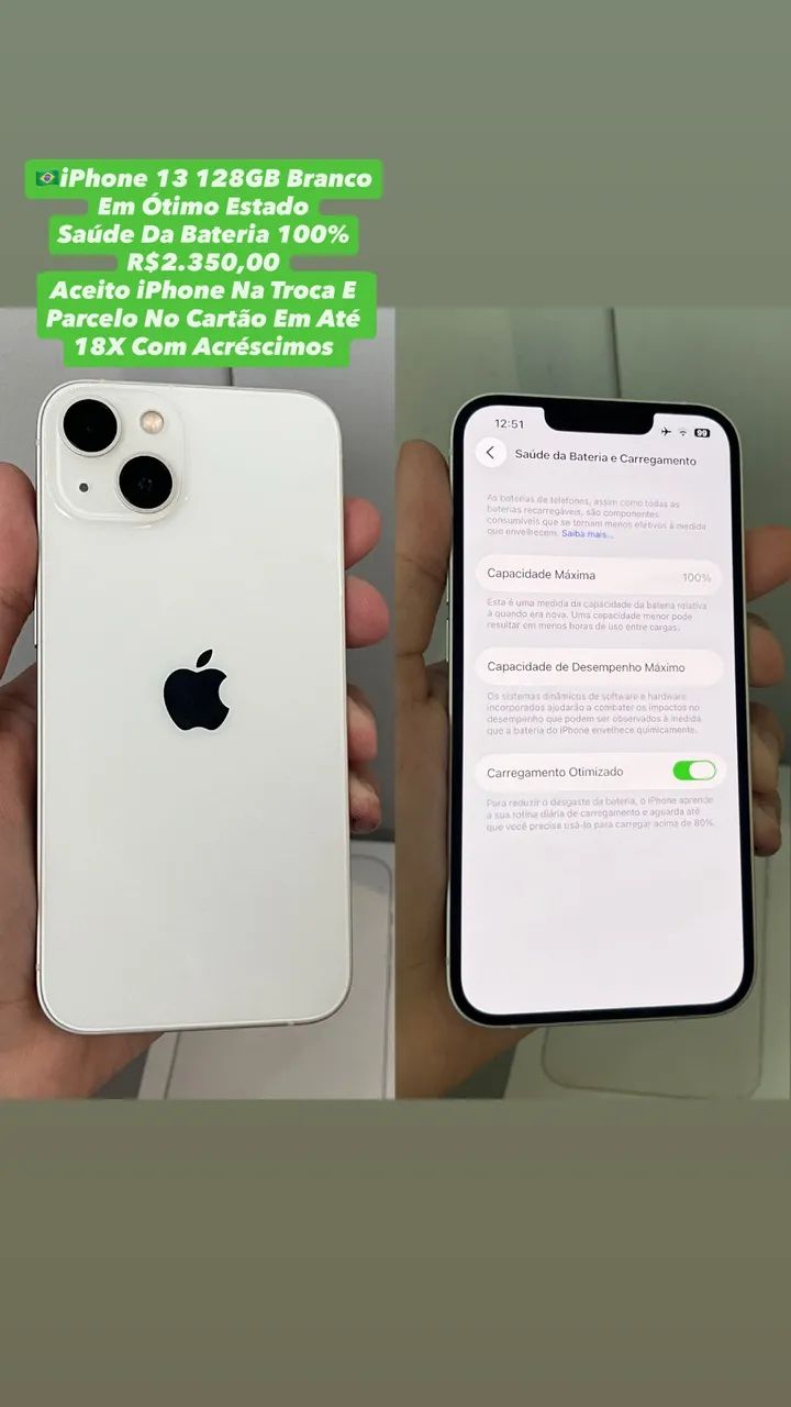 iPhone 13 128GB Branco - Usado