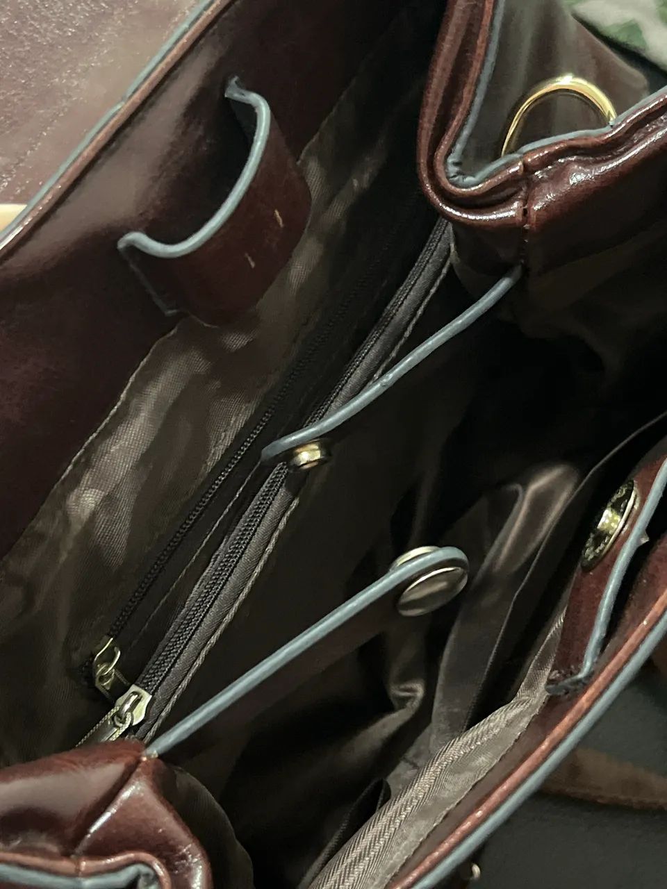 Mochila de couro marrom  - Foto 4