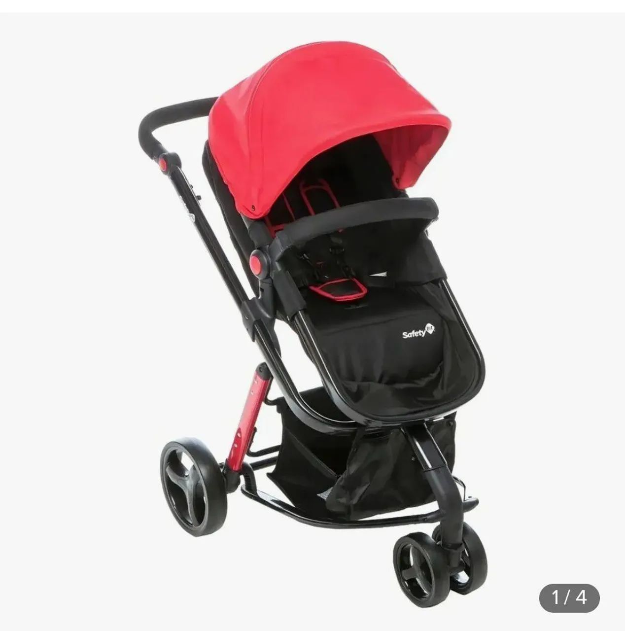 CARRINHO MOISÉS PRETO E VERMELHO - ZERO SEM DETALHES  - Foto 2