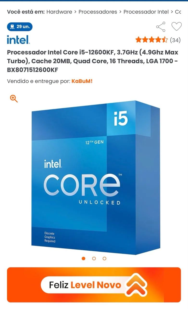 Processador Intel Core i5 12600KF com caixa - Foto 3