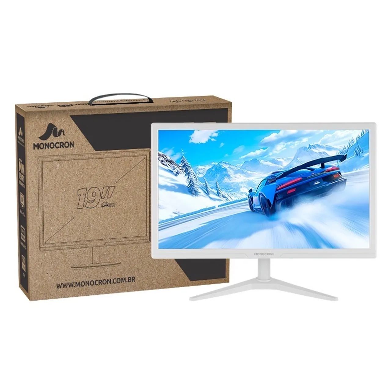 Monitor Branco 19? Monocron 75Hz HDMI + VGA - MN19R1 | Setup Clean e Funcional - Foto 2