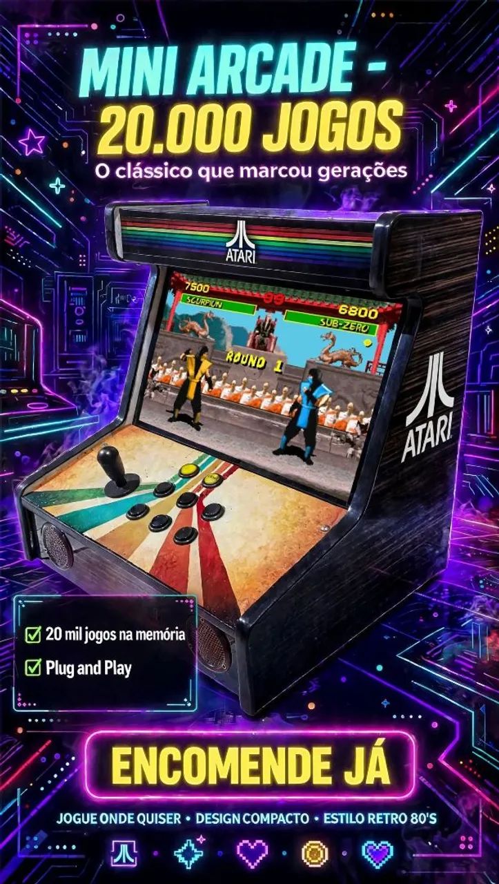 Mini Arcade Multijogos 19 polegadas - Foto 2