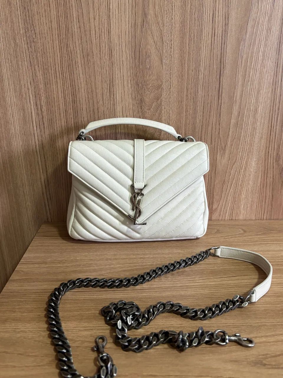 bolsa saint laurent cor off white original