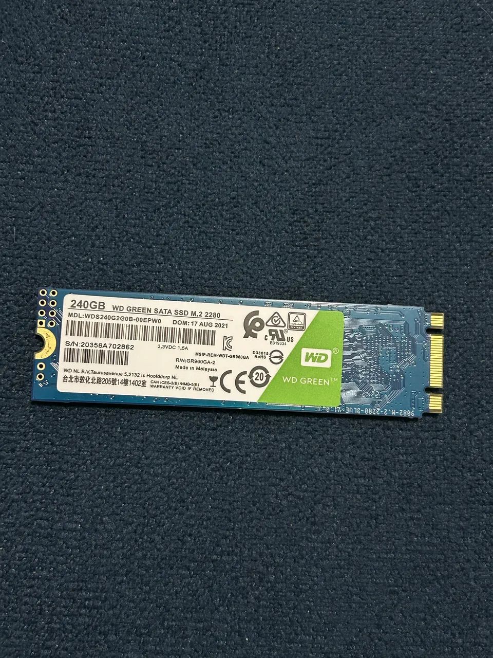 SSD WD Green M.2 SATA 240GB - Modelo 2280