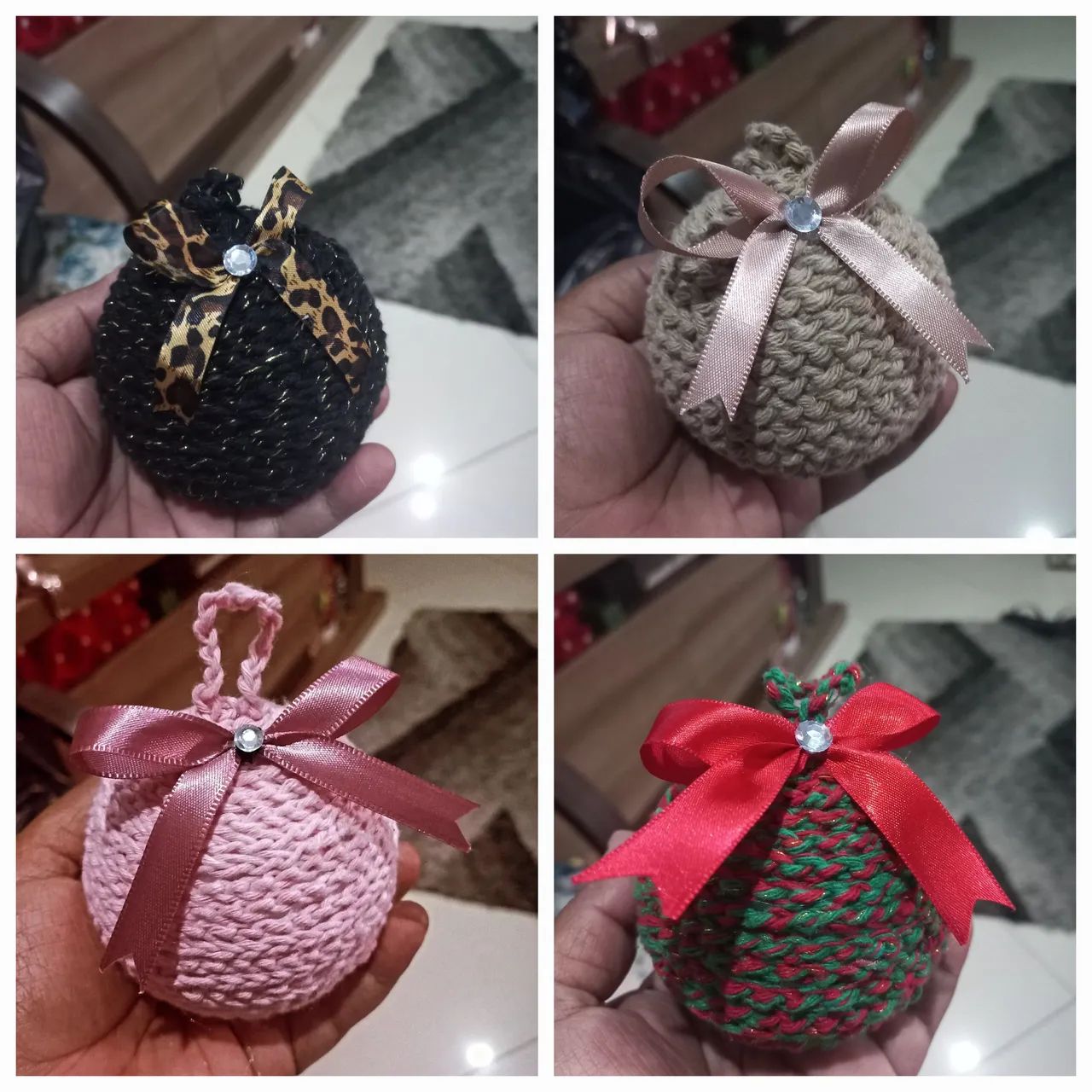 Bolinhas de Natal feitas de crochê  - Foto 5