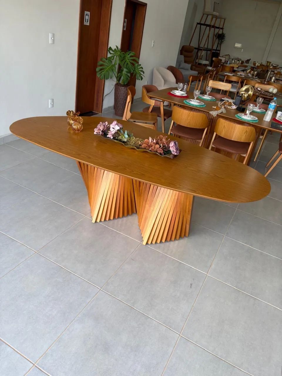           *MESA ILHABELA TAMPO RETANGULAR 1,80 X 90 LAMINADO C/ 6 - Foto 5