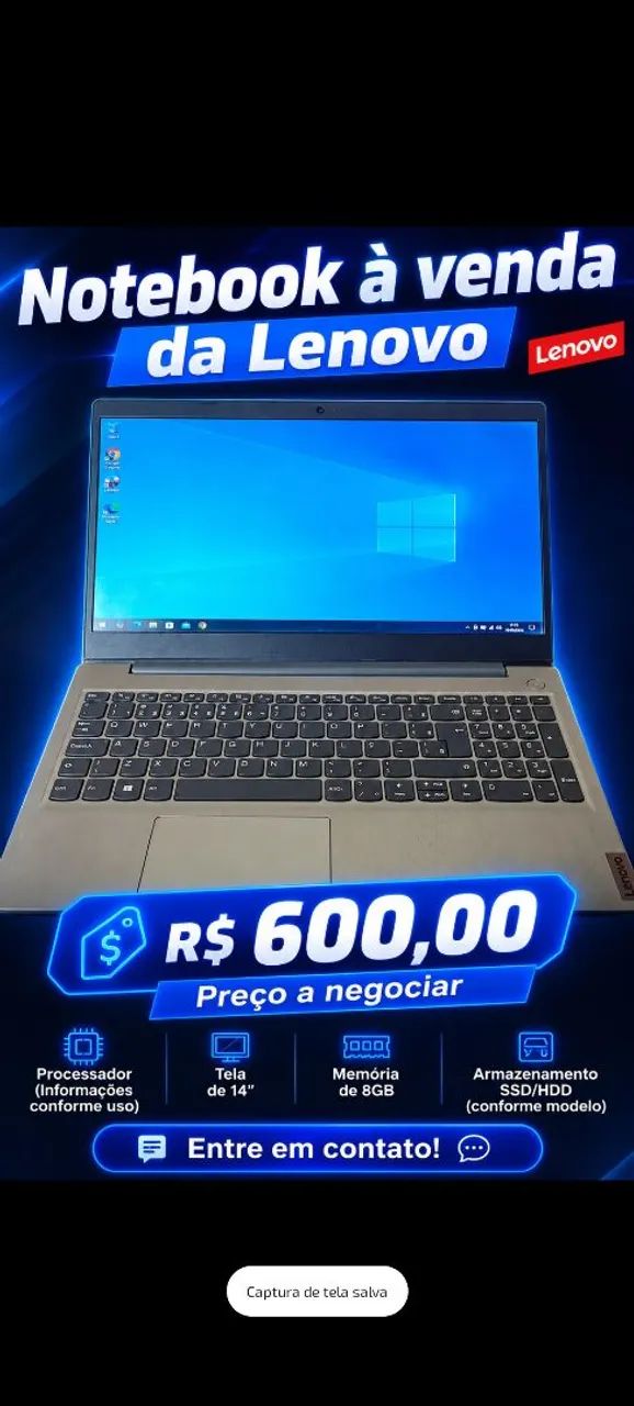 Notebook Lenovo básico 