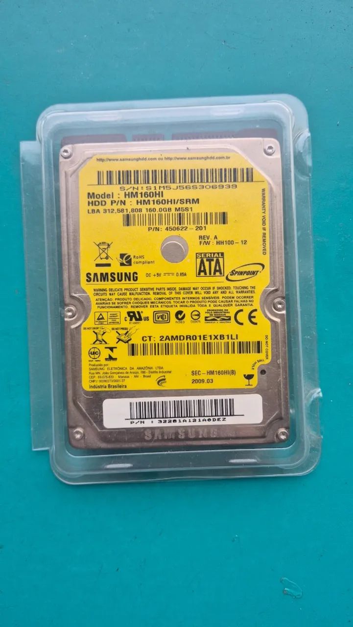 HD Samsung 2.5 160GB (Testado e funcionando)