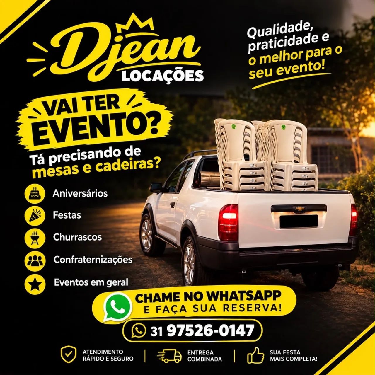Locação de Mesas e Cadeiras Plásticas  - Foto 2