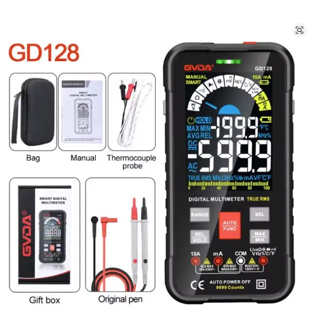 Multímetro Digital smart auto Range1000V 10A Tester, Medidor, Ohm, Hz