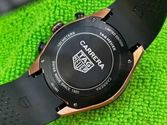 relógio tag heuer cronógrafo 100% funcional 45mm usado sem marcas - Foto 5