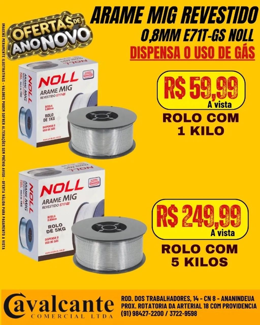 ARAME REVESTIDO 0,8MM PARA INVERSORA DE SOLDA MIG SEM GÁS