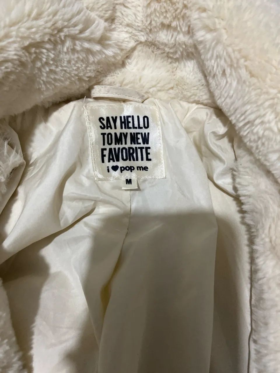 Casaco Pop Me Peluciado Off White - Foto 4