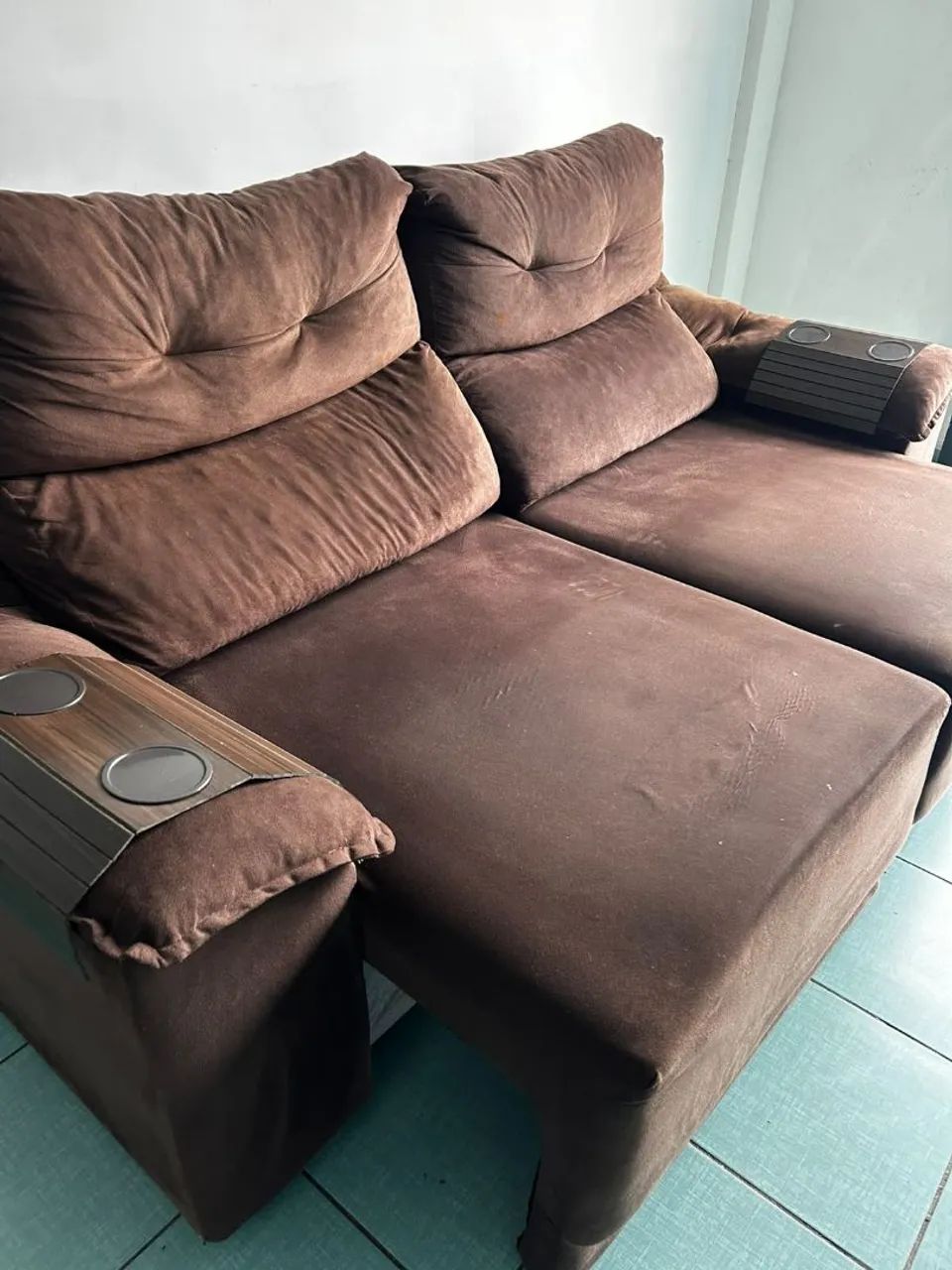 Sofá retrátil e reclinável em Suede 2 metros entrego  - Foto 3