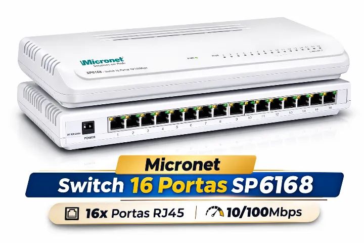 Switch Empresarial 16 Portas Micronet - Fast Ethernet