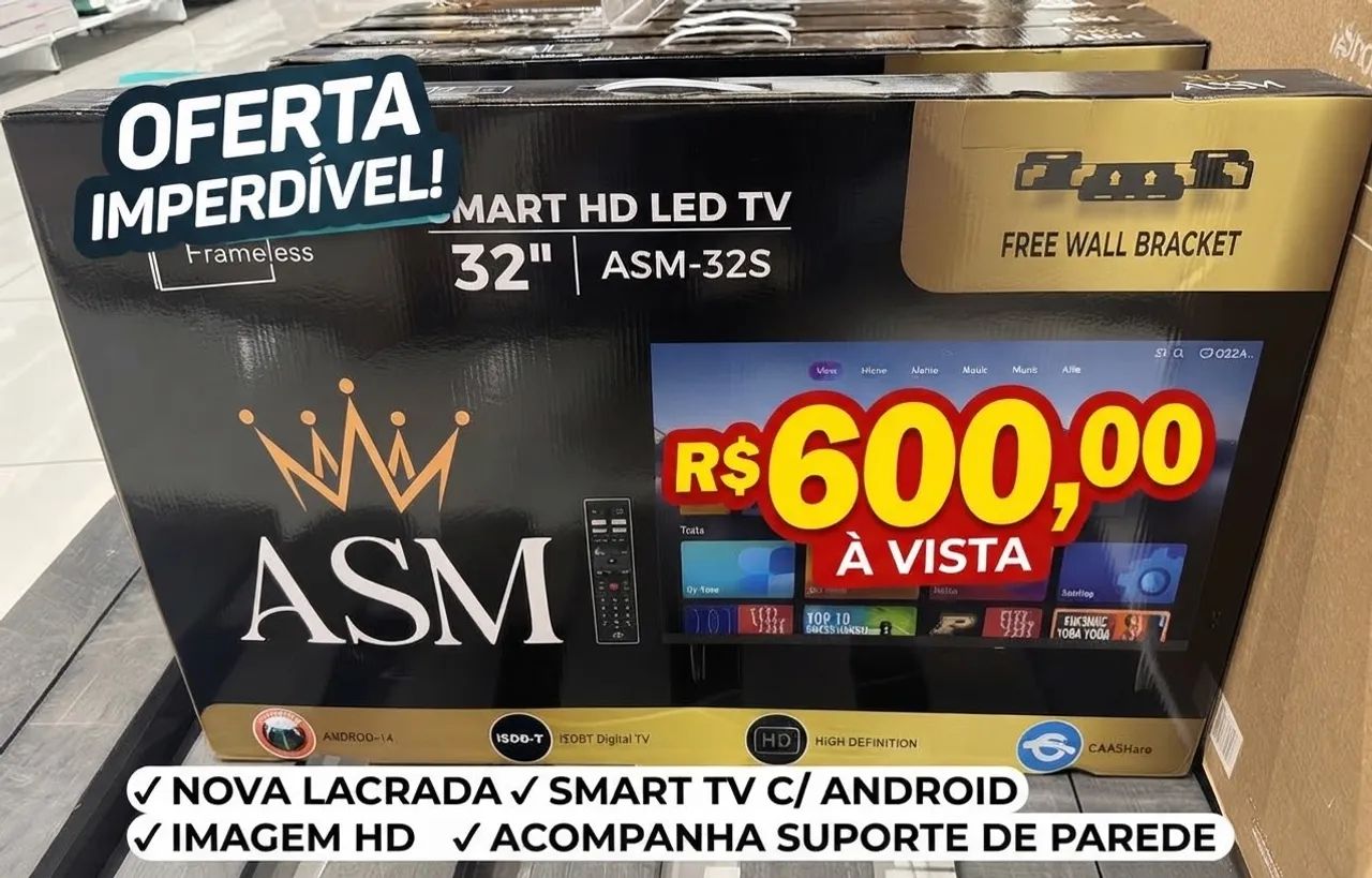 SMART TV 32 POLEGADAS NOVA LACRADA + SUPORTE 