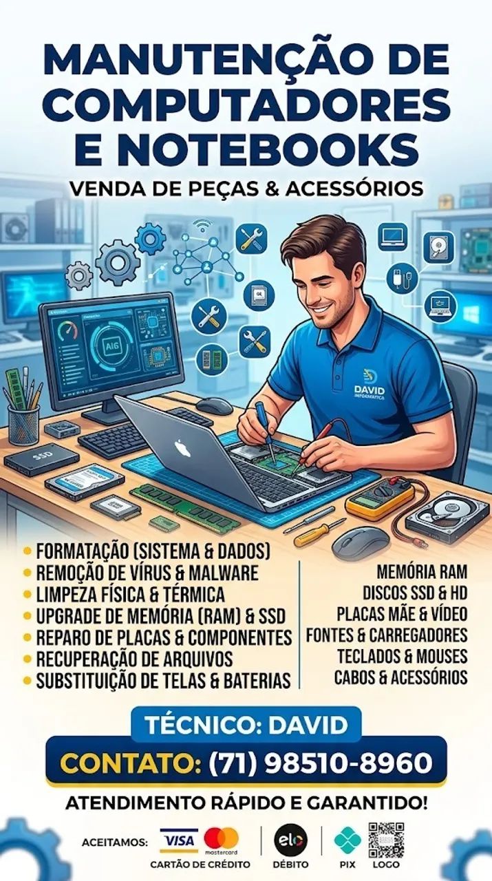 MANUTENÇÃO EM COMPUTADORES E NOTEBOOKS - Foto 2